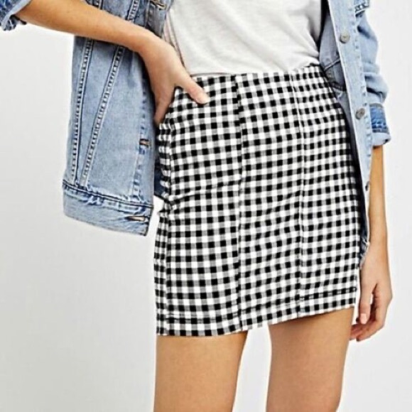 Free people checkered mini skirt - Picture 3 of 3